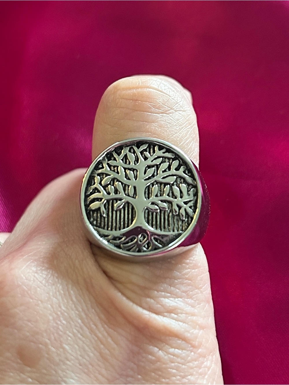 Size 9 Sterling Silver Ring with Tree of Life